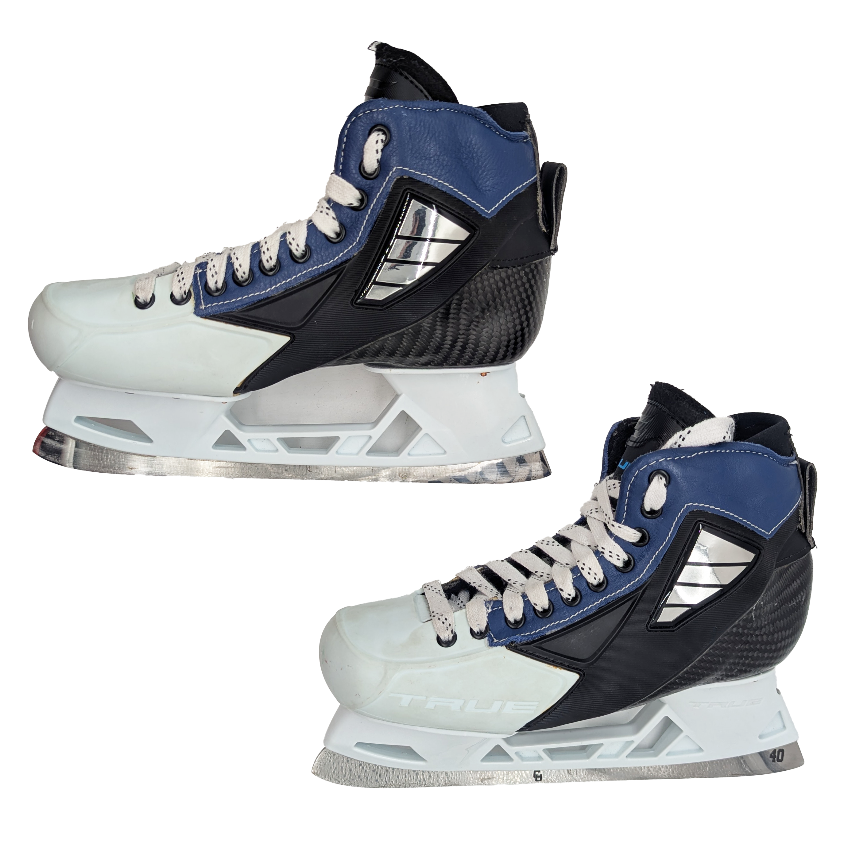 True Custom - Patins de gardien de but de hockey NCAA d'occasion - Taille 10